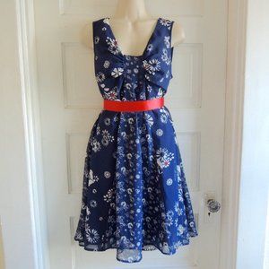 Jason Wu for Target Navy Blue Floral Chiffon Dress M